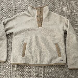 The North Face Cream and Tan Fleece Jacket